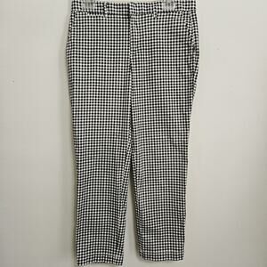 GAP Slim City Crop Pants size 6 Black White Checked 25" inseam Pockets women's